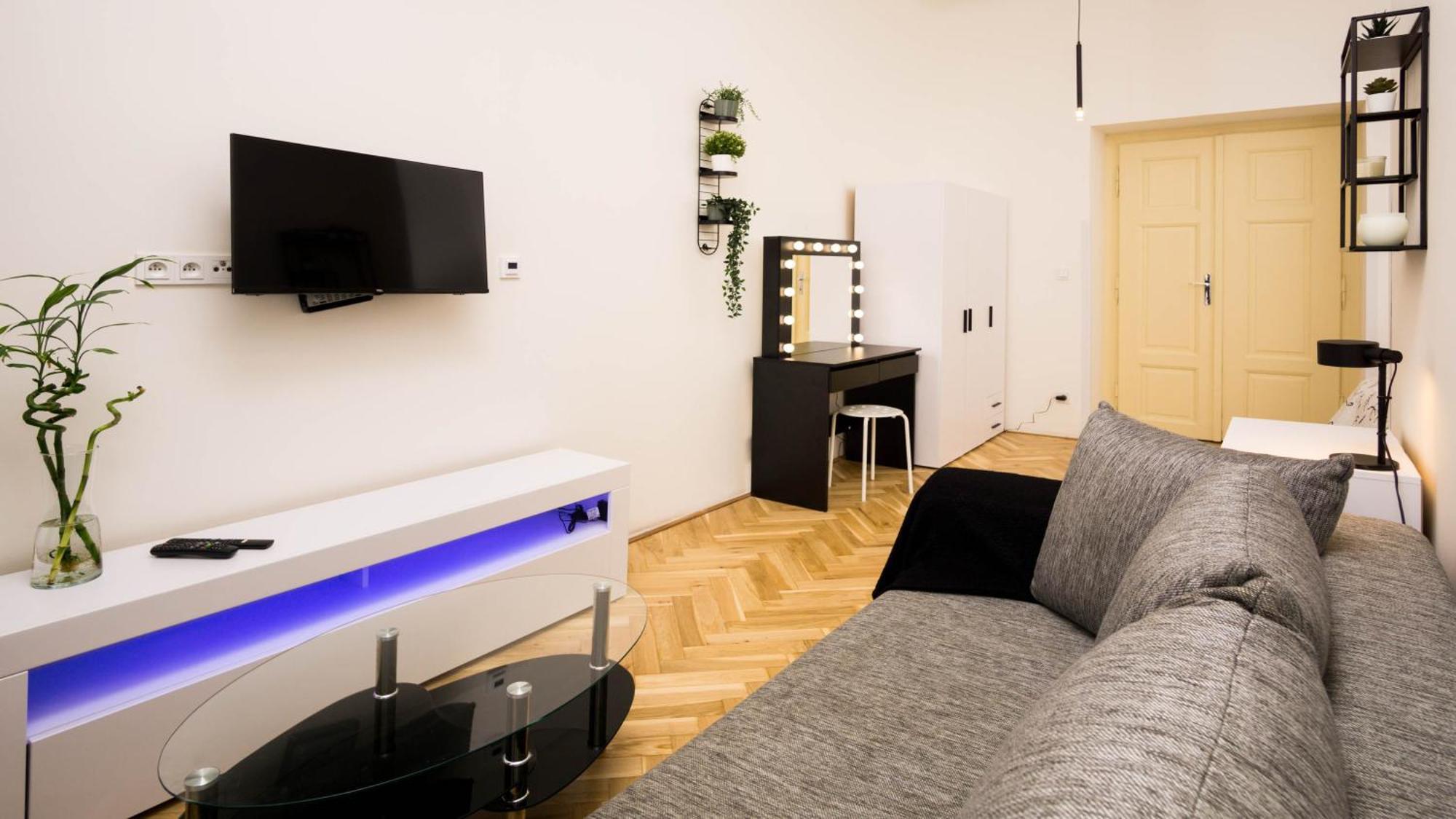 Black & White Apartment Prague By Wenceslas Square And Muzeum — Photos 1